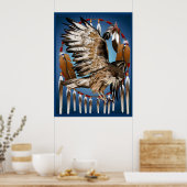 Flying Hawk Dreamcatcher Print Poster (Küche)