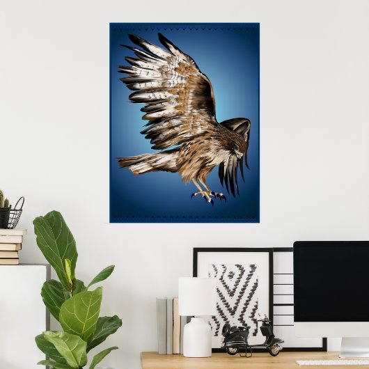Flying Hawk Print Poster (Heimbüro)