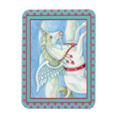 FLYING HEARS WHITE UNICORN, FANTASY PEGASUS MAGNET (Vertikal)