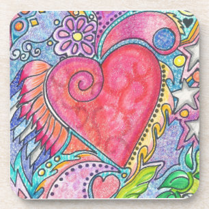 Flying Heart Getränkeuntersetzer