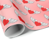Flying Hearts Tilt Geschenkpapier (Rolleneckpunkt)