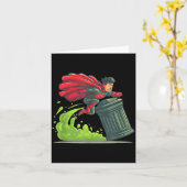 Flying Hero With Trash Can Costume For Take Out Th Karte (Gelbe Blume)