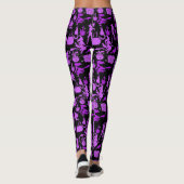Flying Hexches pattern.Lila Black BG (PS) Leggings (Rückseite)