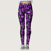 Flying Hexches pattern.Lila Black BG (PS) Leggings (Vorderseite)