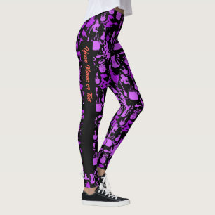 Flying Hexches pattern.Lila Black BG (PS) Leggings