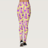 Flying hexches pattern.Lila L Yellow BG (PS) Leggings (Rückseite)