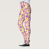 Flying hexches pattern.Lila L Yellow BG (PS) Leggings (Links)