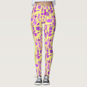 Flying hexches pattern.Lila L Yellow BG (PS) Leggings (Vorderseite)