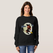 Flying Hexe auf Broom Halloween Sweatshirt (Vorne ganz)