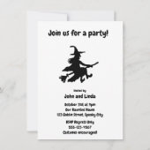 Flying Hexe auf Lila Einladung (Rückseite)