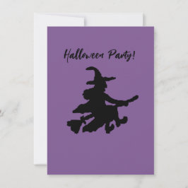Flying Hexe auf Lila Einladung