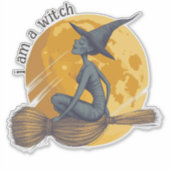 Flying Hexe Aufkleber (Vorderseite)