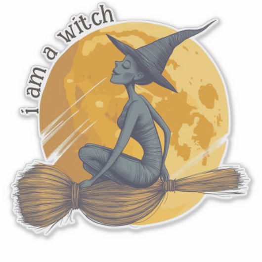 Flying Hexe Aufkleber (Vorderseite)