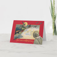 Flying Hexe Black Cat Bat Vollmond