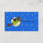 Flying Hexe Cat Moon Stars Visitenkarte (Rückseite)