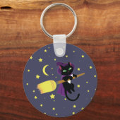 Flying Hexe Cat Schlüsselanhänger (Vorderseite)