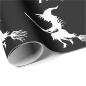 Flying Hexe Halloween Black Geschenkpapier (Rolleneckpunkt)