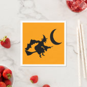 Flying Hexe Halloween-Silhouette Serviette (Beispiel)