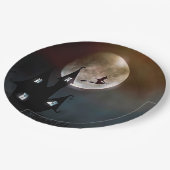 Flying Hexe Happy Halloween Paper Plate Pappteller (Schrägansicht)