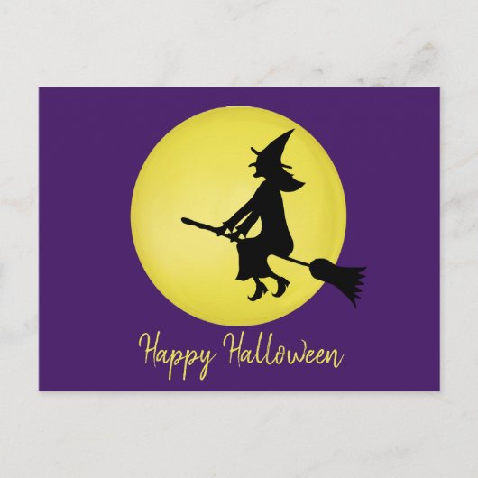 Flying Hexe in der Mondlicht-Karte Postkarte (Vorderseite)