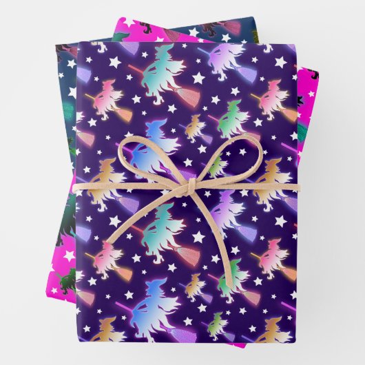 Flying Hexe-Packpapier-Set Geschenkpapier Set (Beispiel)