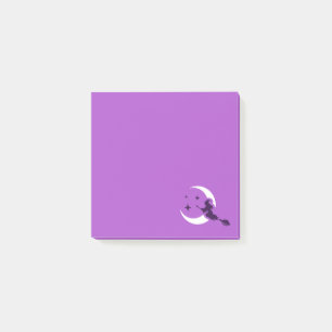 Flying Hexe Post It Notes / Lila Post-it Klebezettel