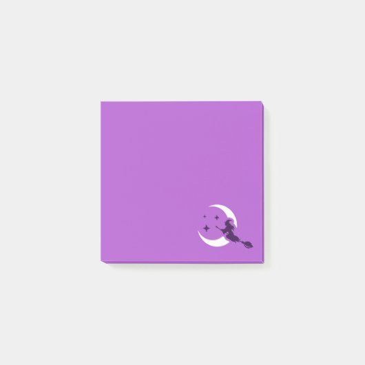 Flying Hexe Post It Notes / Lila Post-it Klebezettel (Vorderseite)