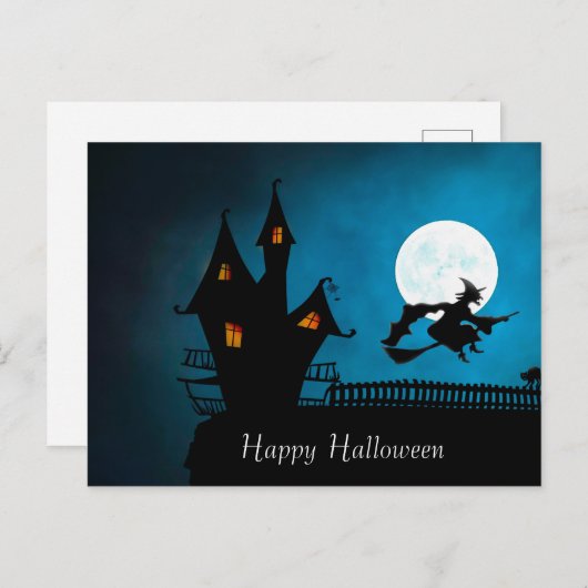 Flying Hexe Postkarte (Vorne/Hinten)