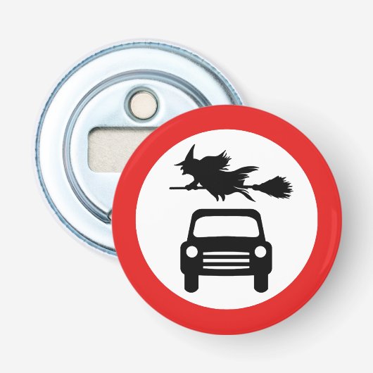 Flying Hexe Road Sign Flaschenöffner (Vorderseite)