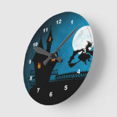 Flying Hexe Runde Wanduhr (Winkel)