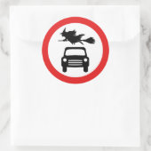 Flying Hexe Runder Aufkleber (Tasche)