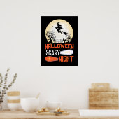 Flying Hexe-Spooky Halloween-Nachtplakat Poster (Küche)