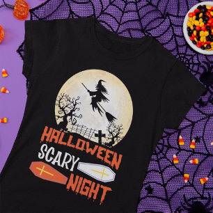 Flying Hexe Spooky Halloween Night T - Shirt