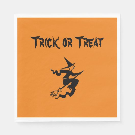 Flying Hexe Trick oder Treat Paper Napkins Serviette (Vorderseite)