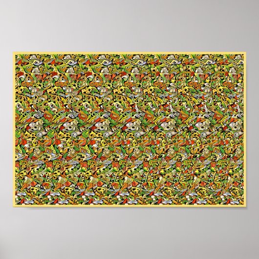 Flying Hexe und ihre Katze - Versteckter 3D-Druck Poster (Vorne)