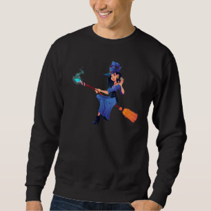 Flying Hexenmagic Broomstick Mystic Halloween Sweatshirt