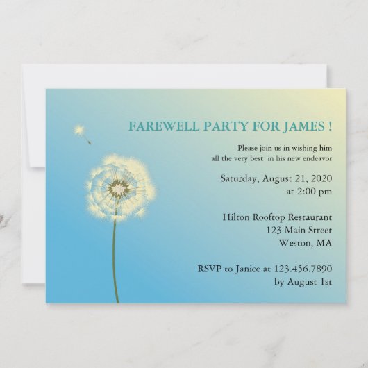 Flying High Abarewell-Party Einladungen (Vorderseite)