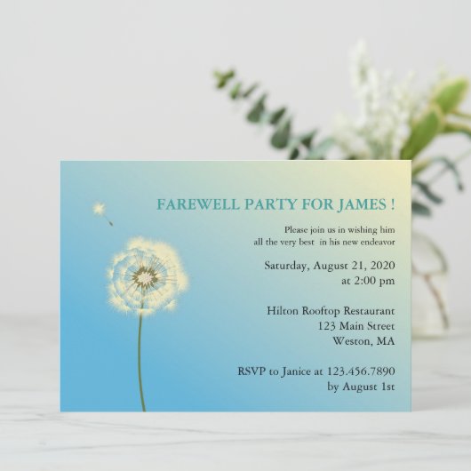 Flying High Abarewell-Party Einladungen (Stehend Vorderseite)