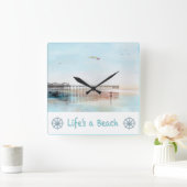 Flying High at Low Tide Quadratische Wanduhr (Zuhause)