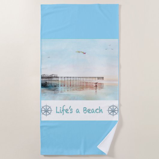 Flying High at Low Tide Strandtuch (Vorderseite)