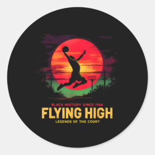 Flying High Black History Basketball Legends T-Shi Runder Aufkleber