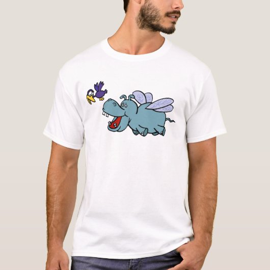 Flying Hippo & Bird T-Shirt (Vorderseite)