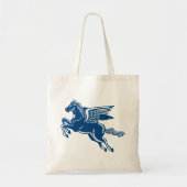 Flying Horse - Indigo Style Blau und Weiß Tragetasche (Vorne)