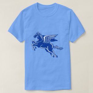 Flying Horse - Navy Blue and White T - Shirt