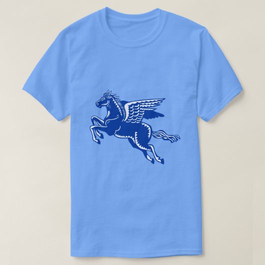 Flying Horse - Navy Blue and White T - Shirt (Design vorne)