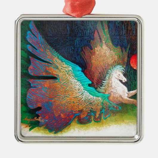 Flying Horse Silbernes Ornament (Vorne)