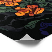 Flying Humming Bird farbenfroh gesteinigtes Glas Poster (Ecke)