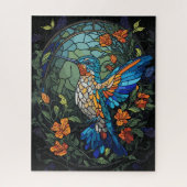 Flying Humming Bird farbenfroh gesteinigtes Glas Puzzle (Vertikal)