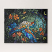 Flying Humming Bird farbenfroh gesteinigtes Glas Puzzle (Horizontal)