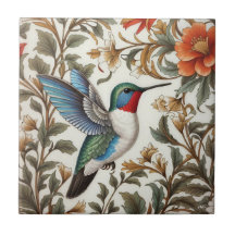 Flying Hummingbird William Morris Inspired